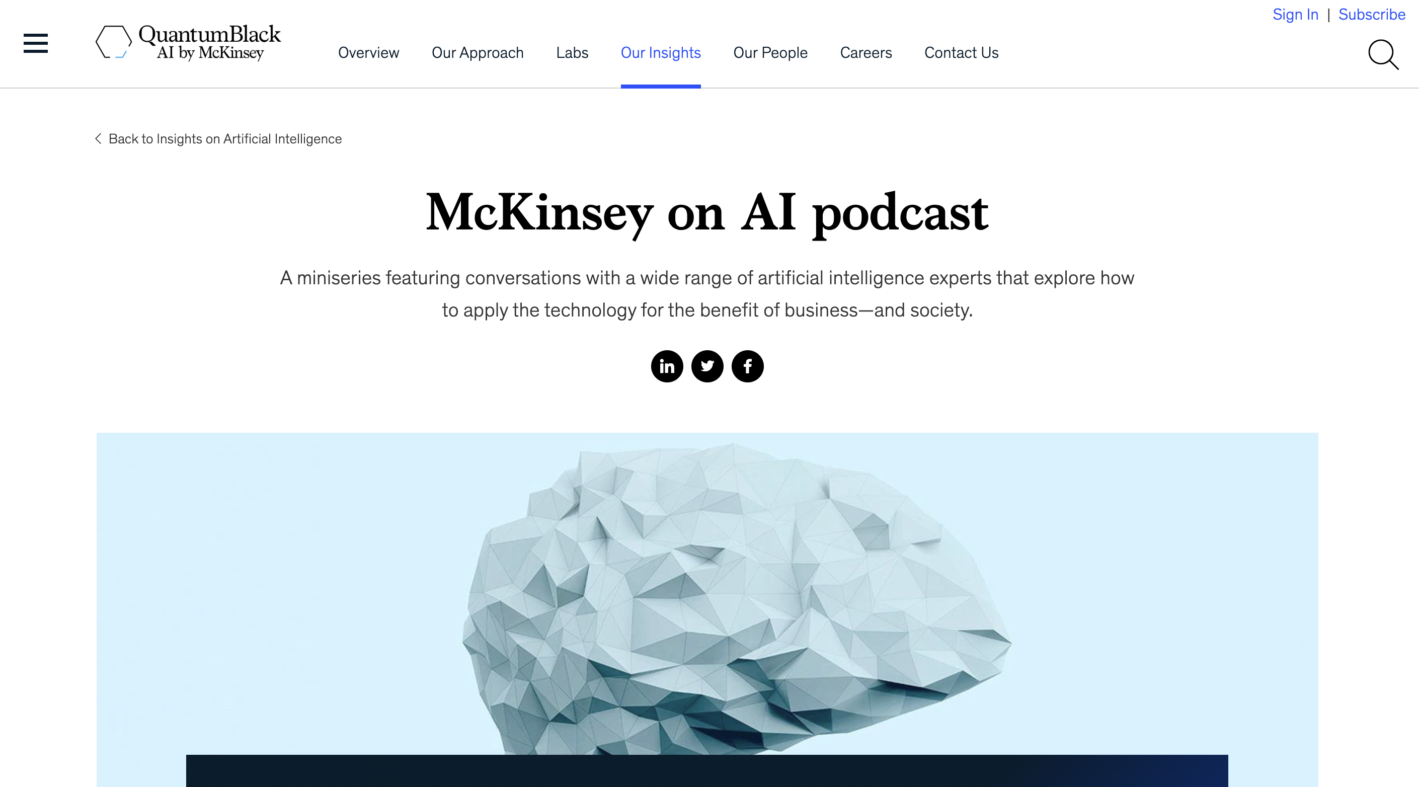 McKinsey on AI podcast
